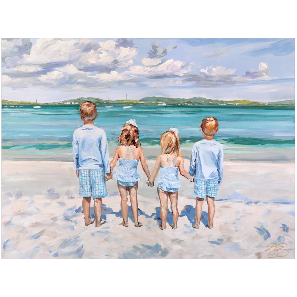 Beach Babies: Four Cousins, a fine art print on paper