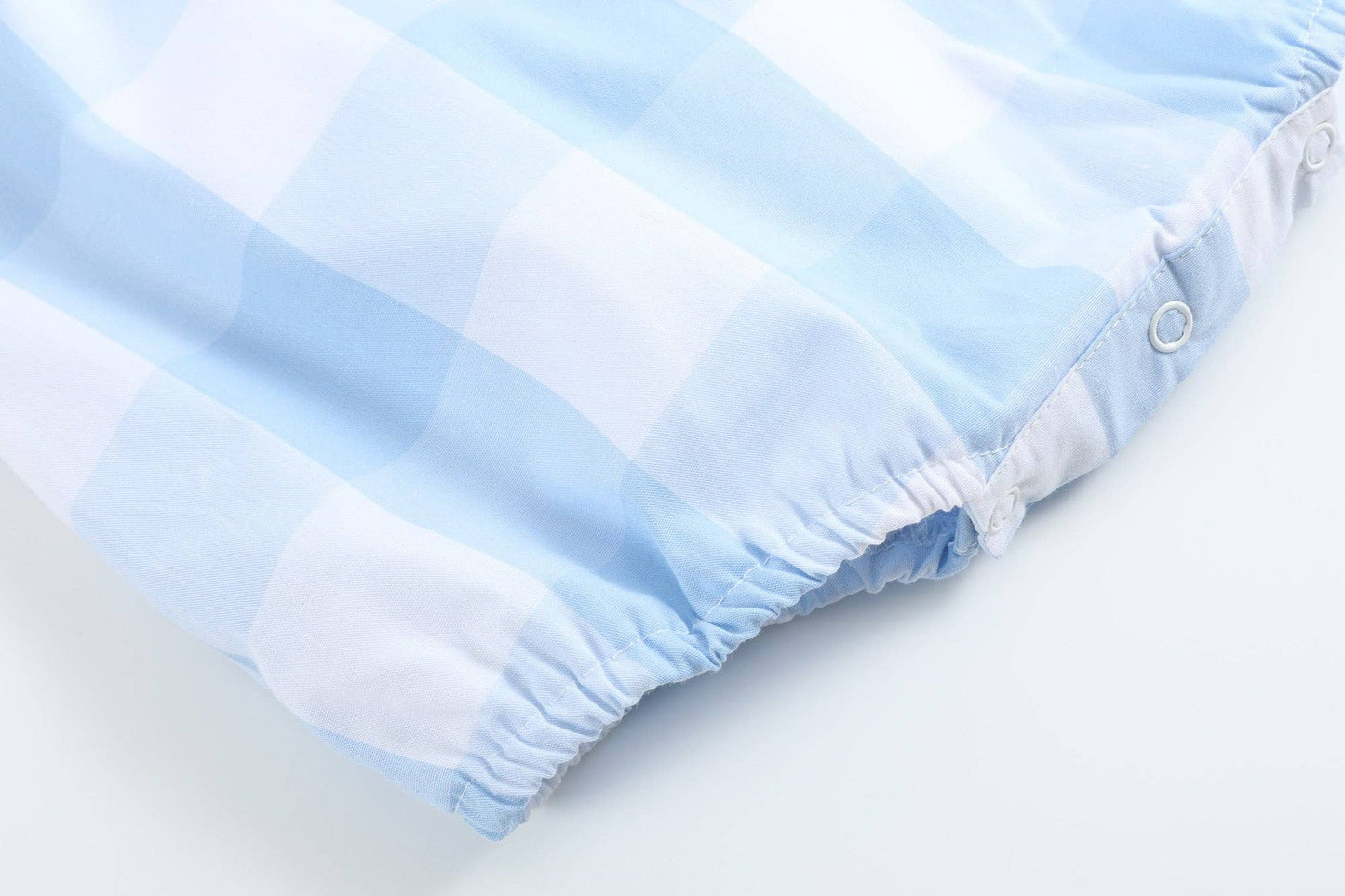 Lil Cactus - Light Blue Gingham American Flag Romper