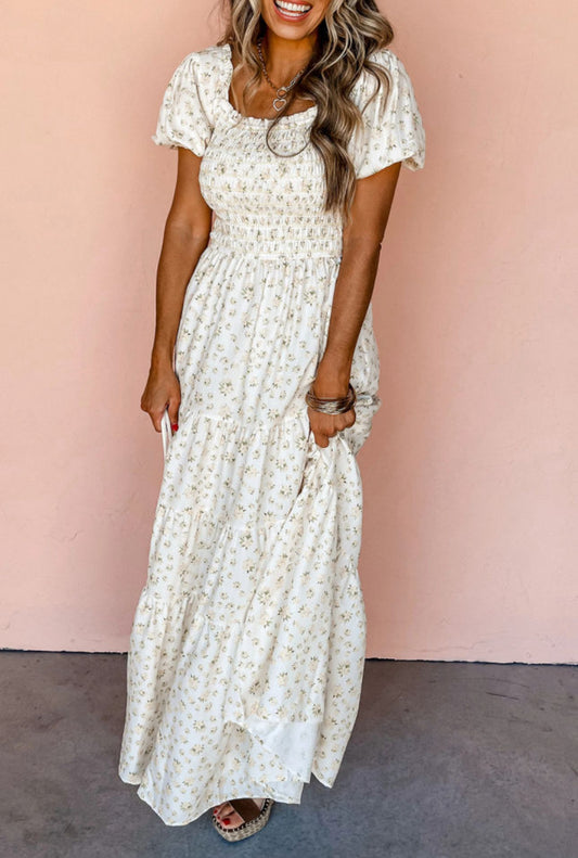 Tiered Floral Maxi Dress