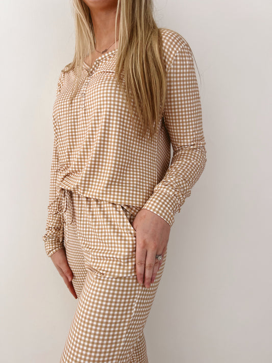 Women's Bamboo Pajamas | Golden Gingham