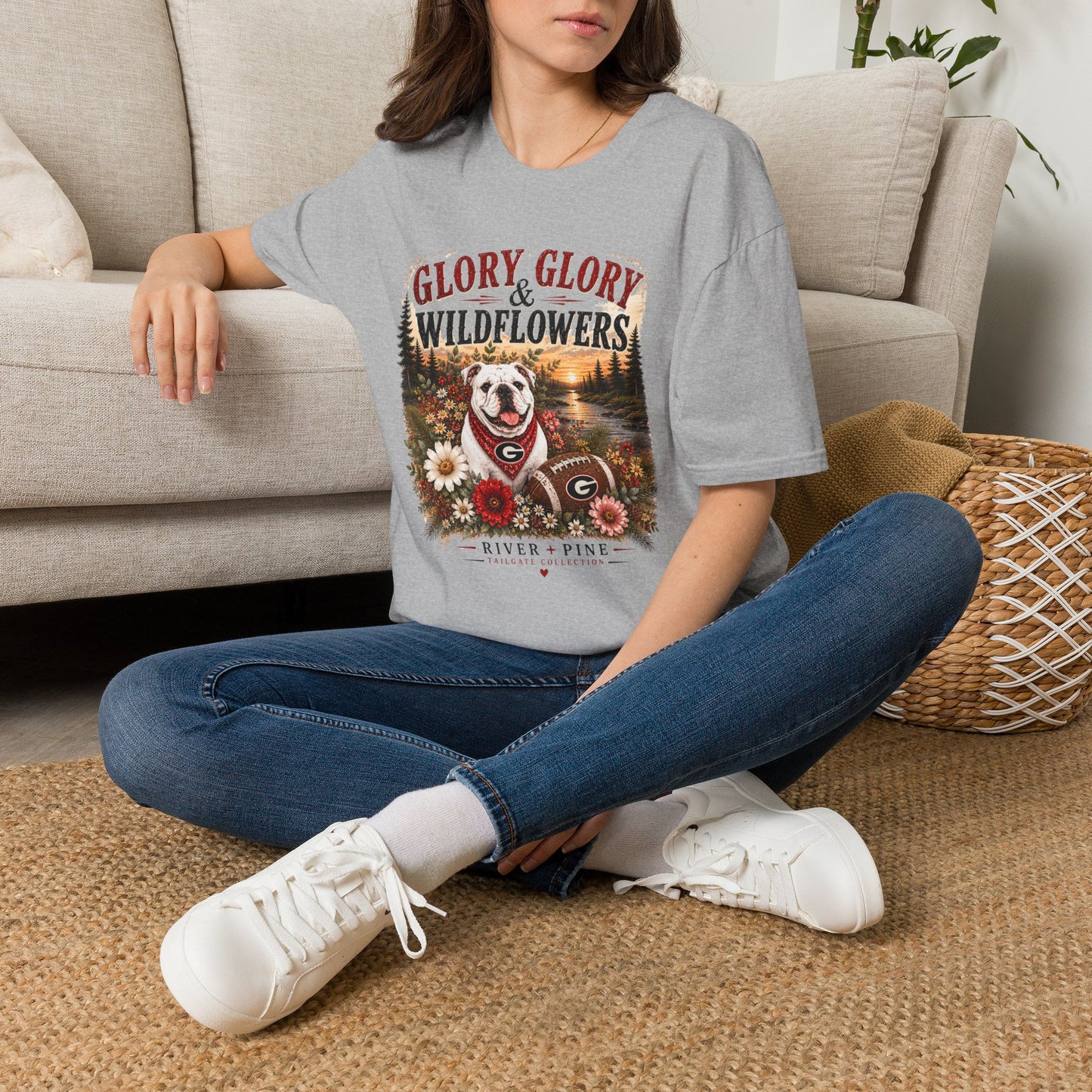 River + Pine - Glory Glory & Wildflowers T-Shirt — Front Graphic Only