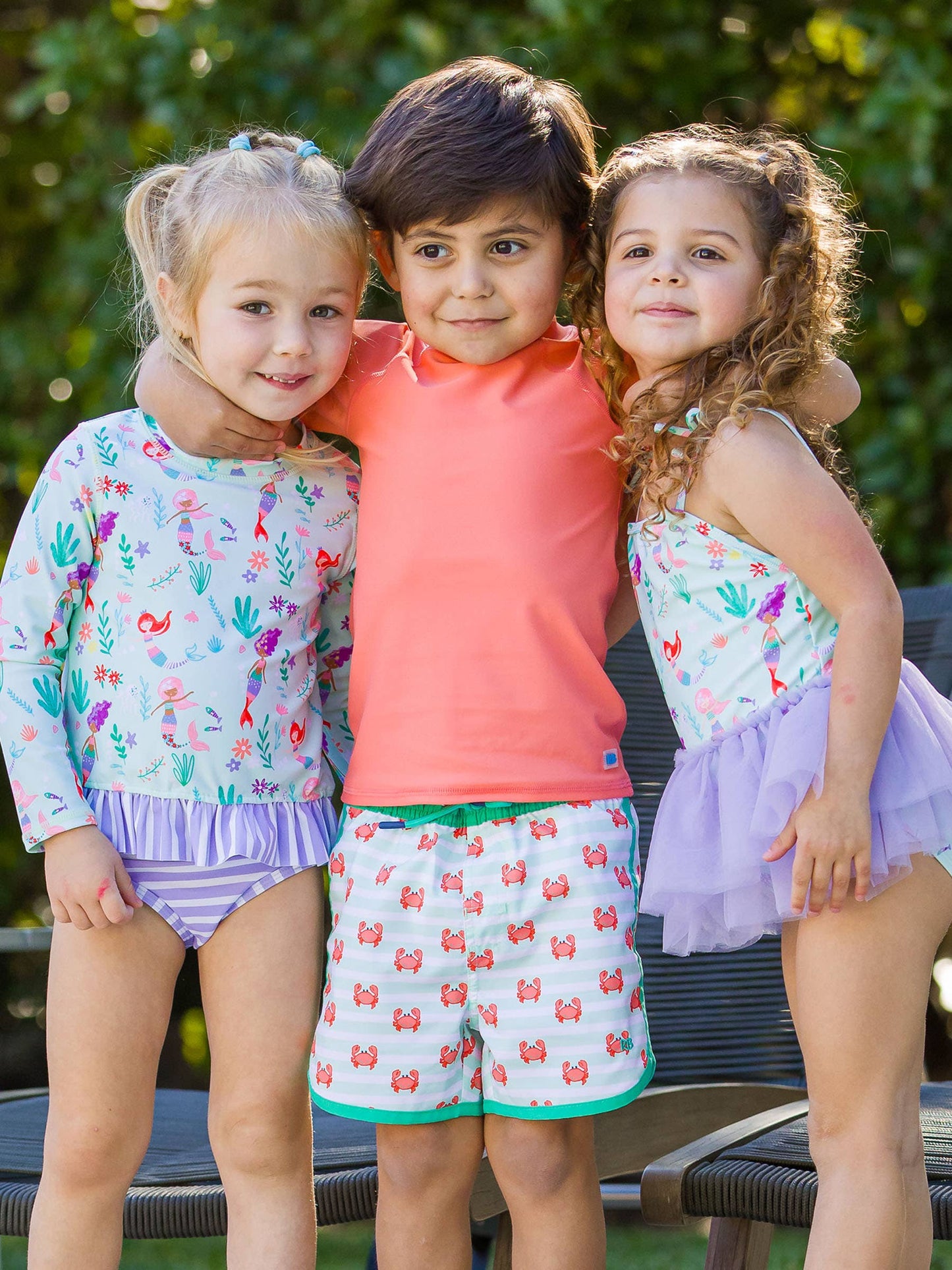 RuffleButts + RuggedButts - Boys Crabby Cove Dolphin Hem Swim Trunks