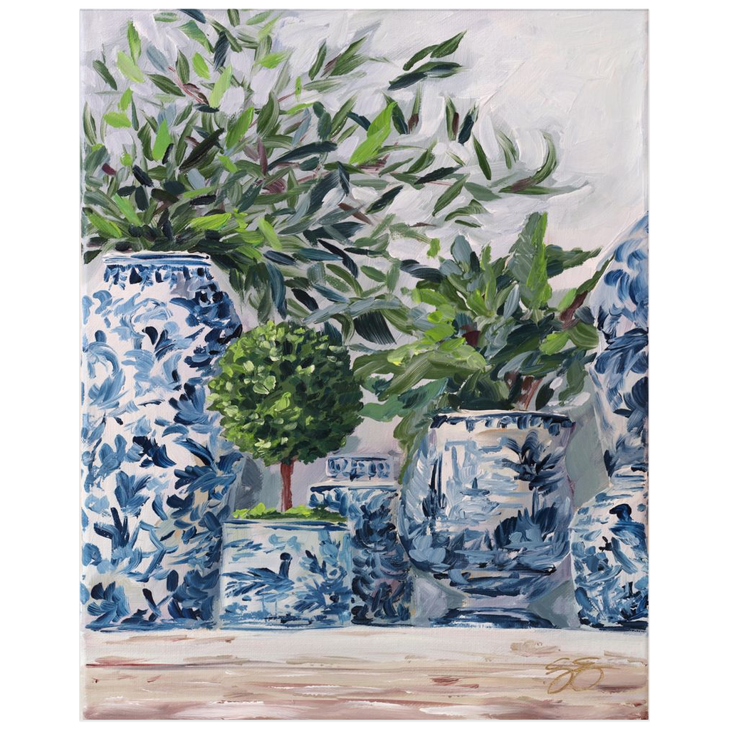 Green and Blue and White, a fine art print on paper