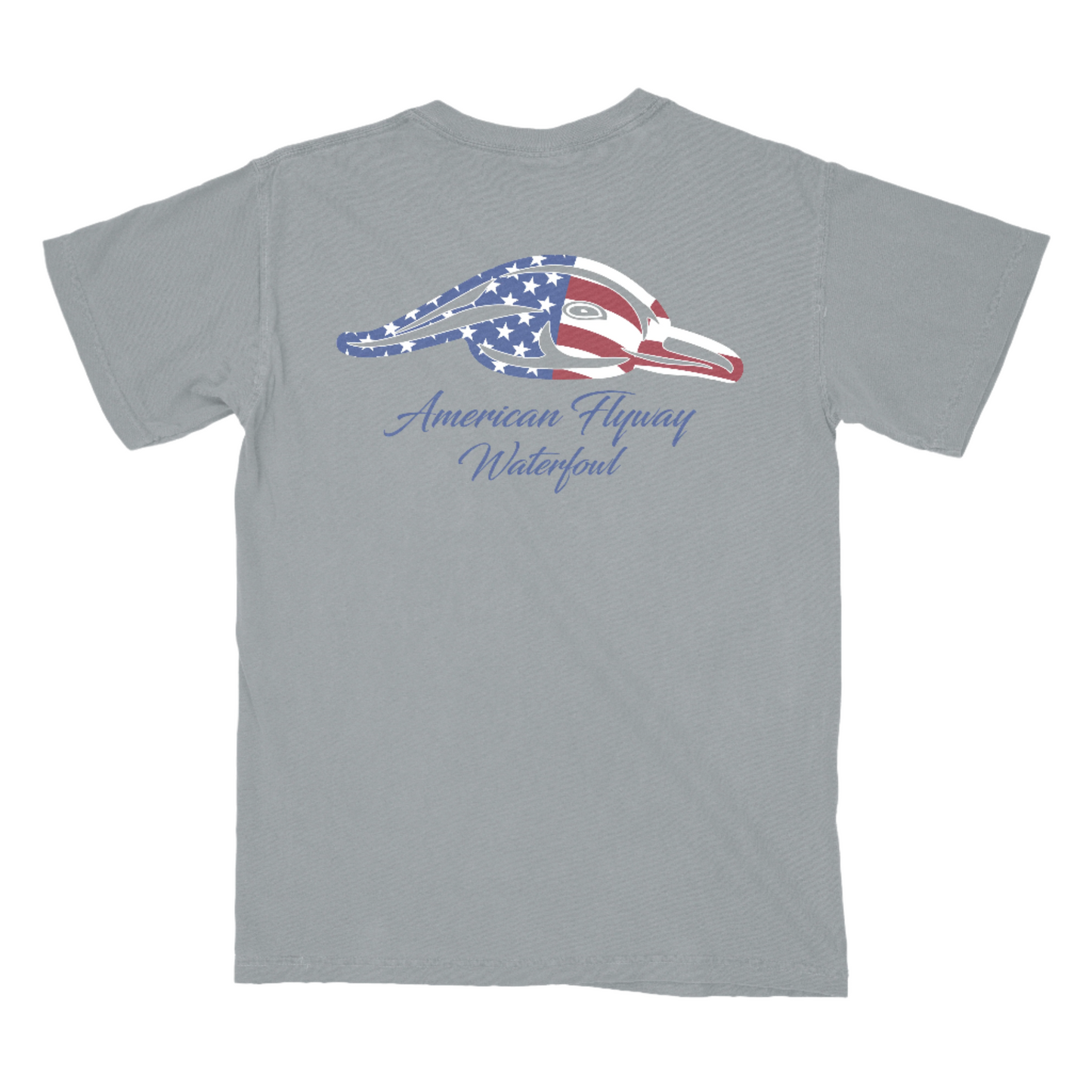 Stars and Stripes Tee - Grey with Pocket