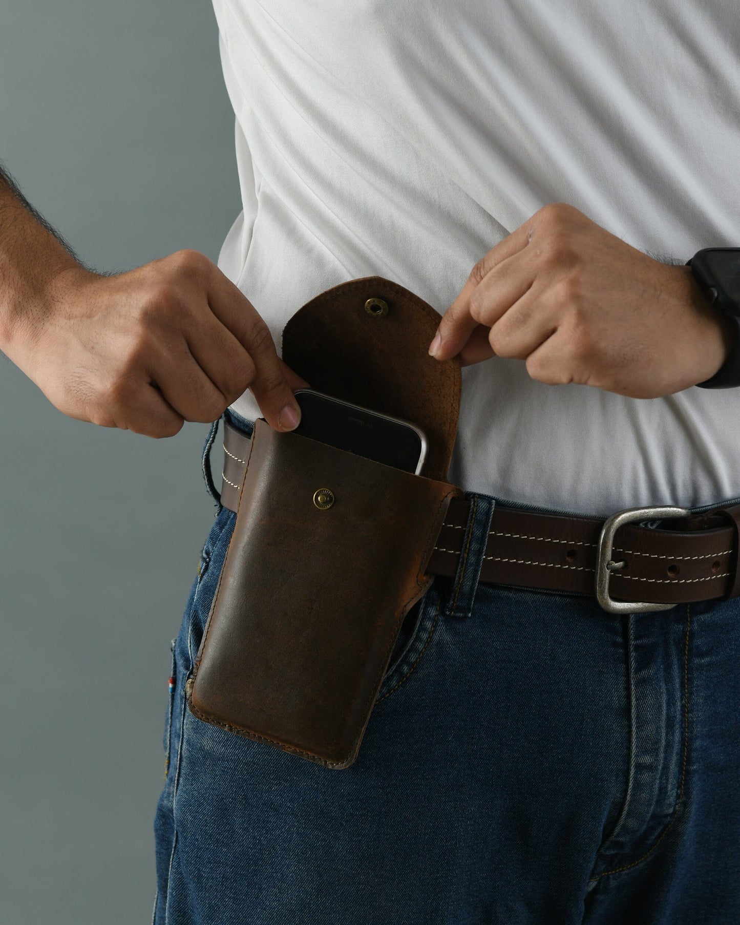 Mobile Holster Case- Dark Brown