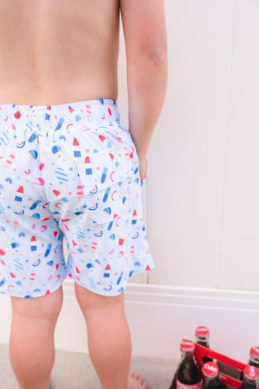 Boy Swim Shorts in Sweet Freedom