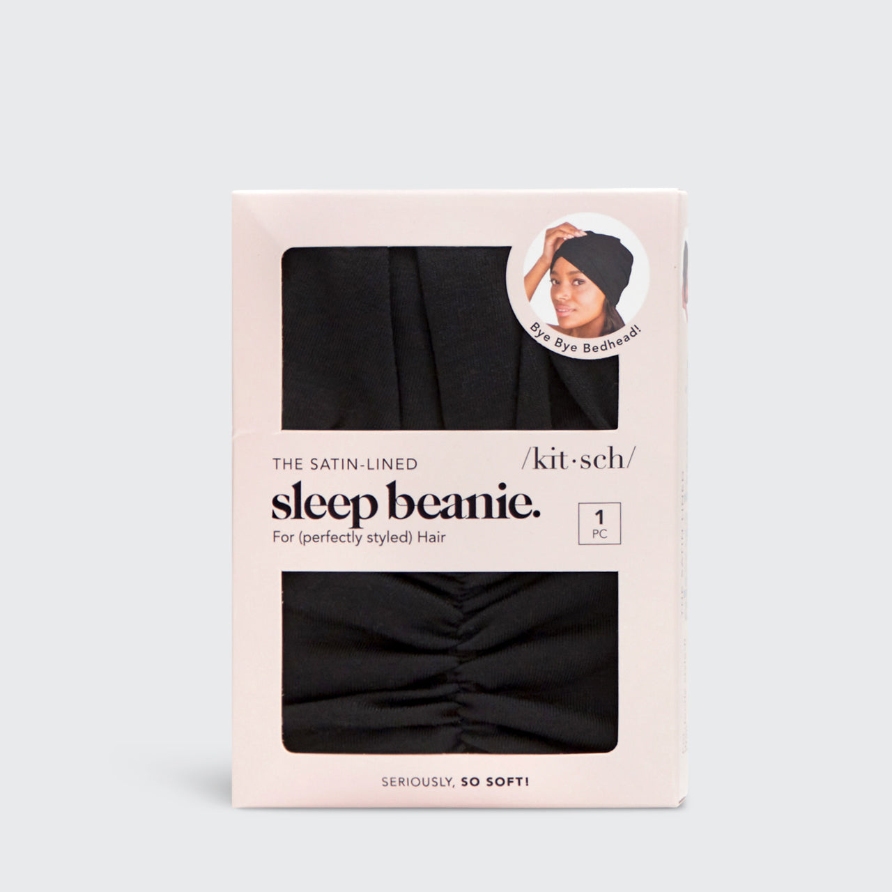Sleep Turban/Beanie with Satin lining - Black