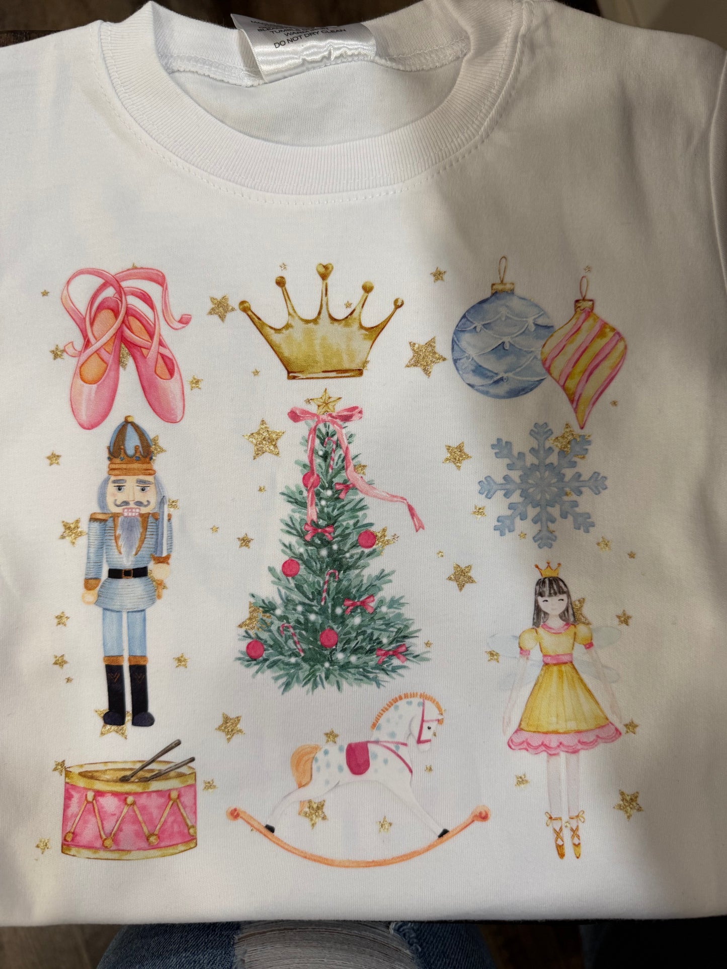 Toddler White Tee Nutcracker Ballet Coquette