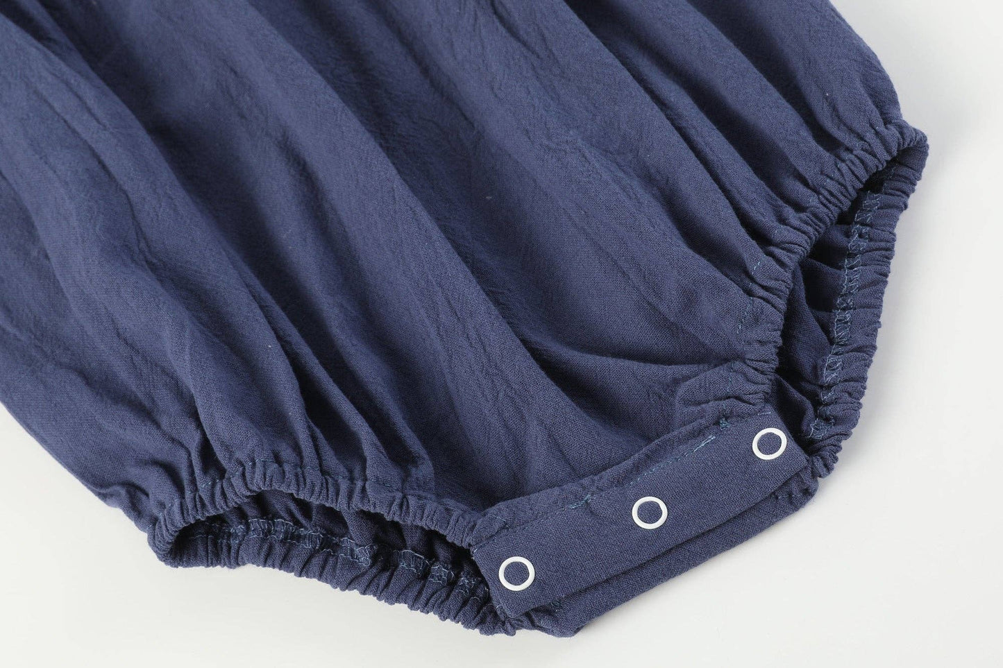 Lil Cactus - Navy Blue Santa Smocked Bubble Romper