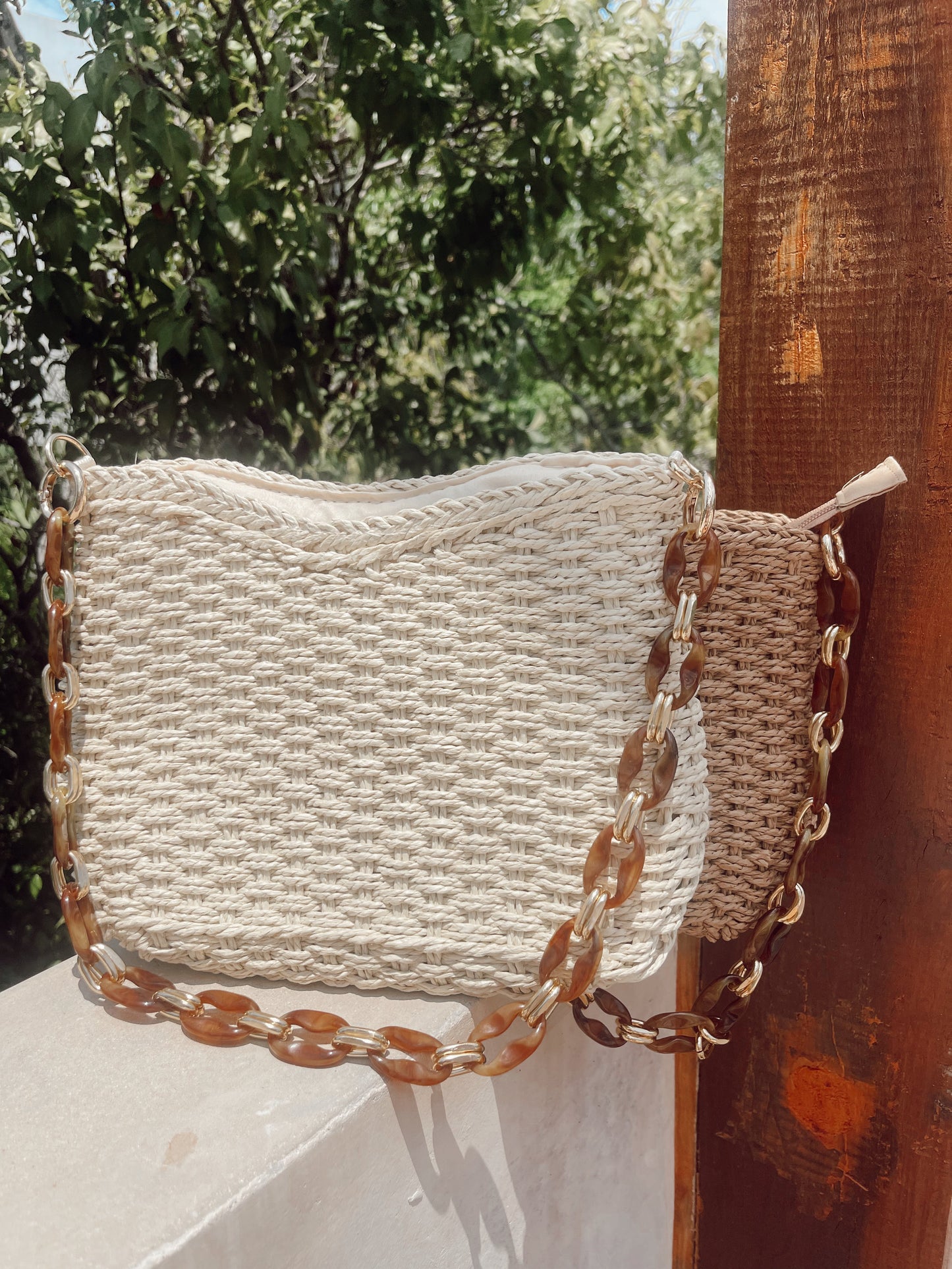 Raffia Chain Purse