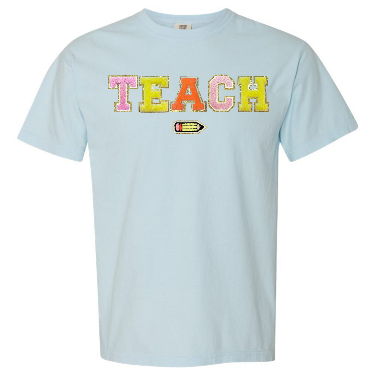 Teach Pencil Letter Patch T-Shirt