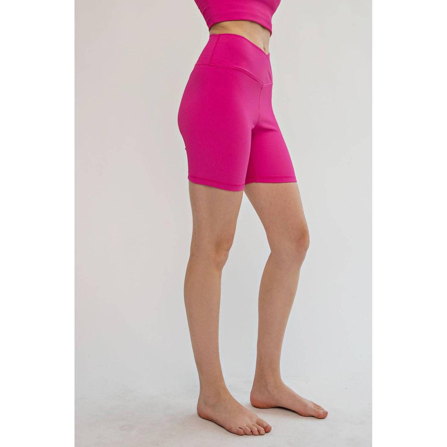 Rae Mode - NYLON RIB V WAIST BIKER PANTS