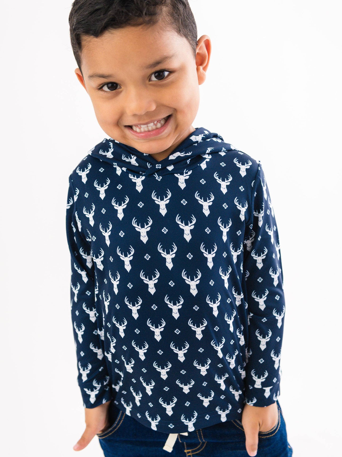 RuffleButts + RuggedButts - Boys Little Deer Lodge Performance Hooded Shirt