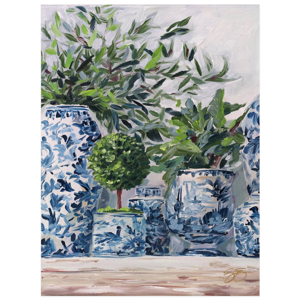 Green and Blue and White, a fine art print on paper