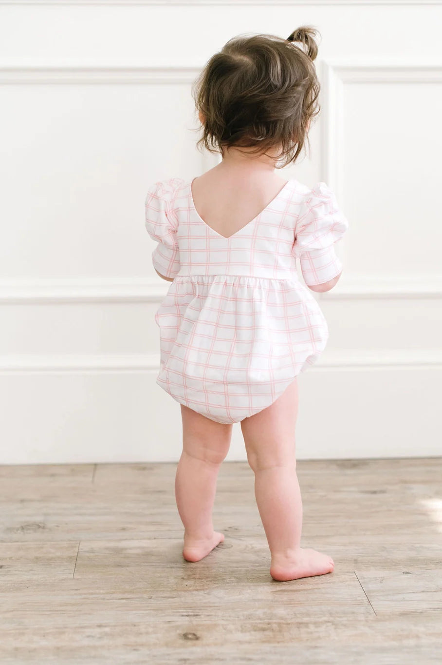 Puff Romper in Pink Picnic