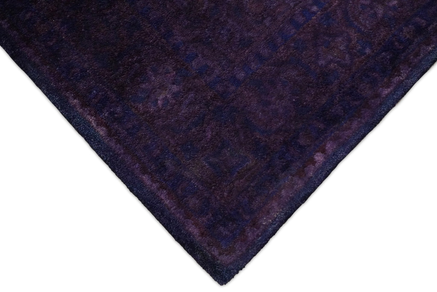 Blue and Purple Plum Handmade Overdyed Premium Custom Made wool Area Rug