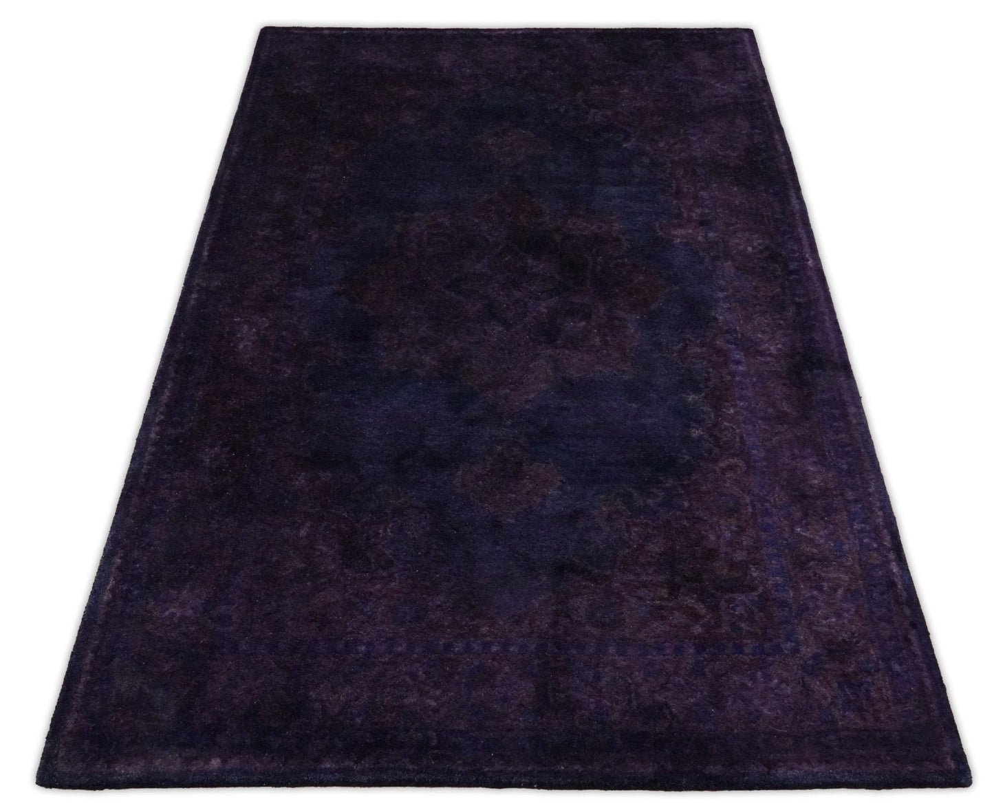 Blue and Purple Plum Handmade Overdyed Premium Custom Made wool Area Rug