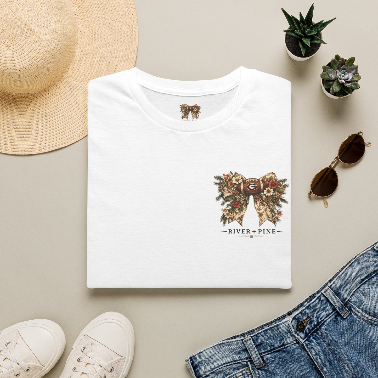 River + Pine - Saturdays and Sunflowers UGA Womens Tee