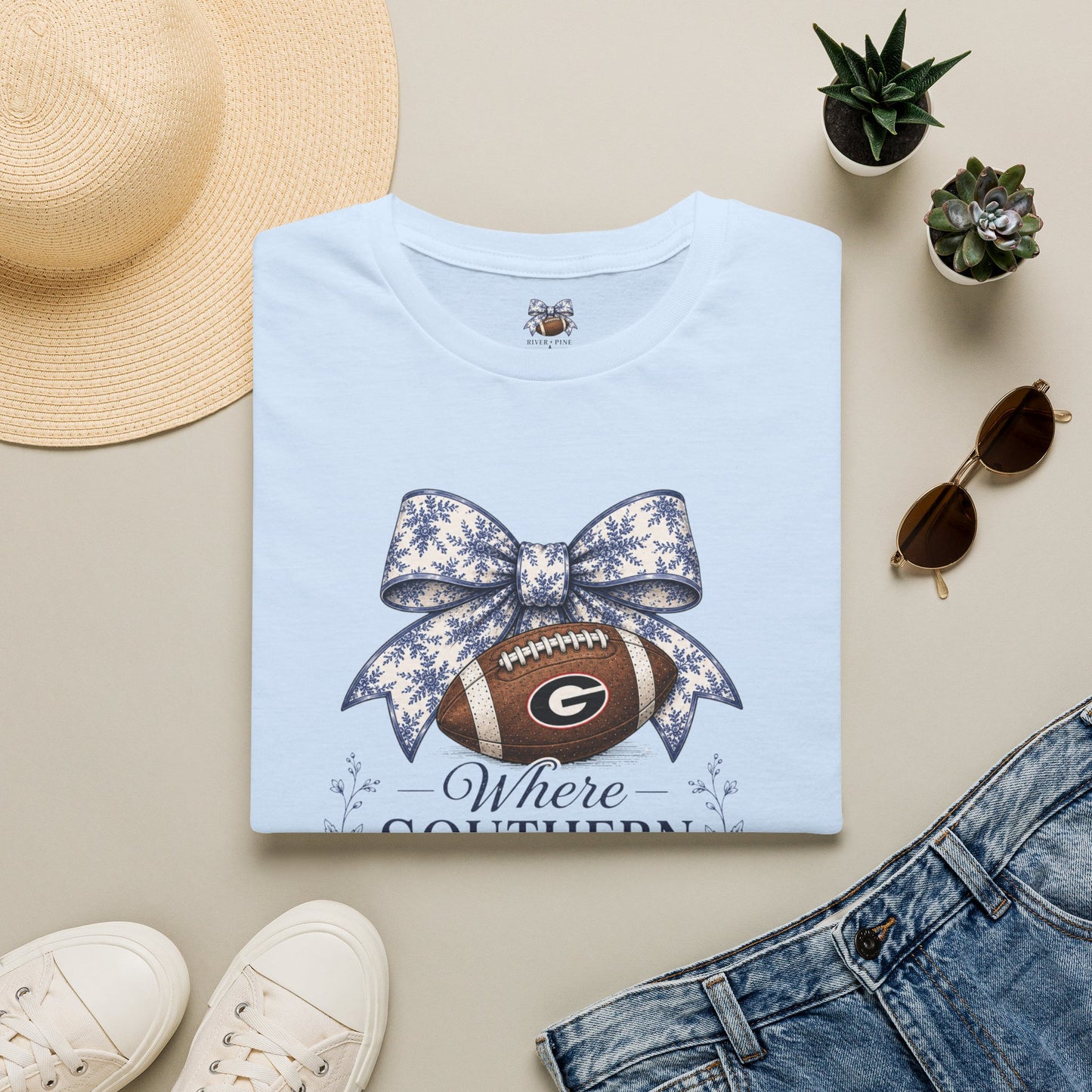 Southern Girls Football Tee — "Where Southern Girls Gather"