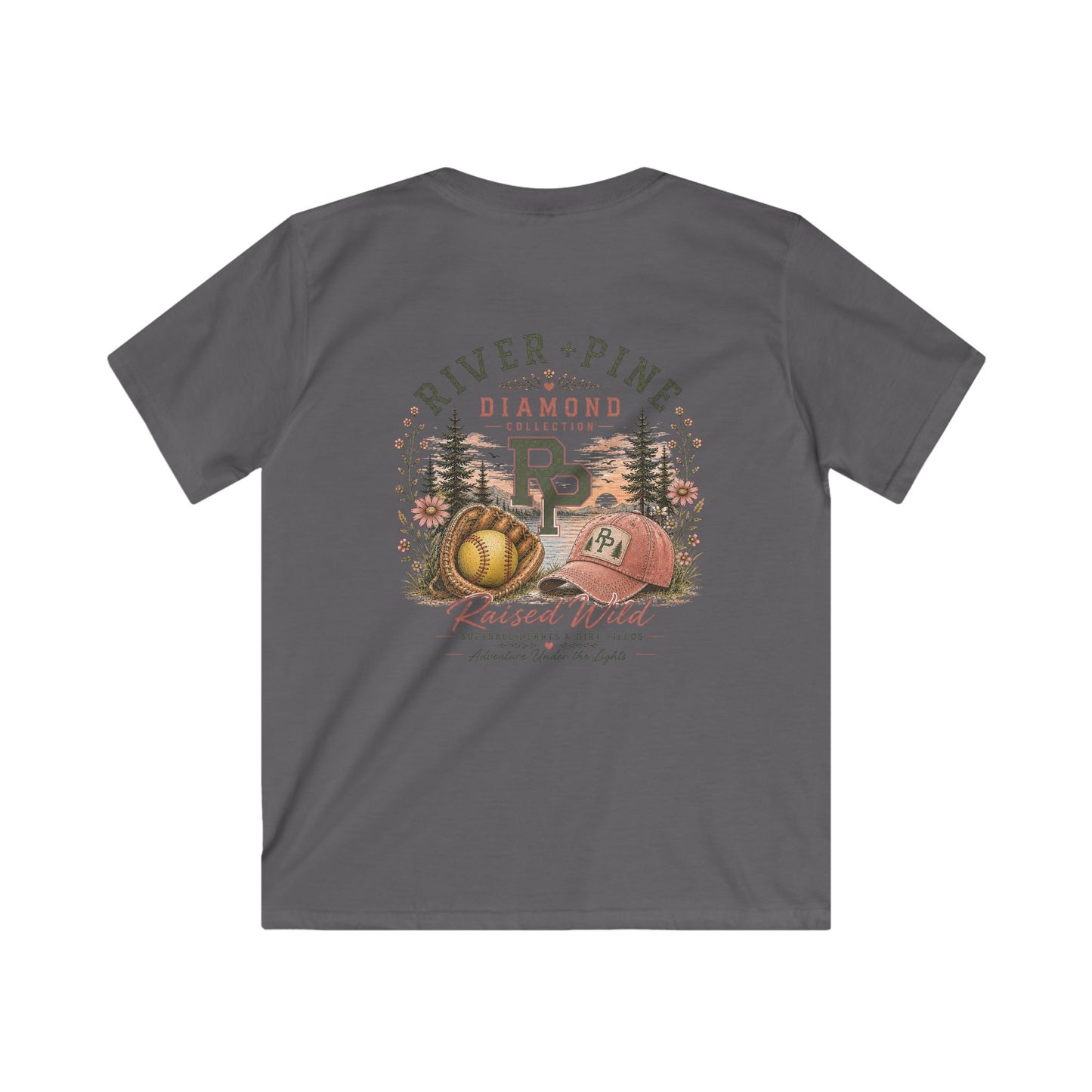 River + Pine Diamond Collection Vintage Softball Youth T‑Shirt