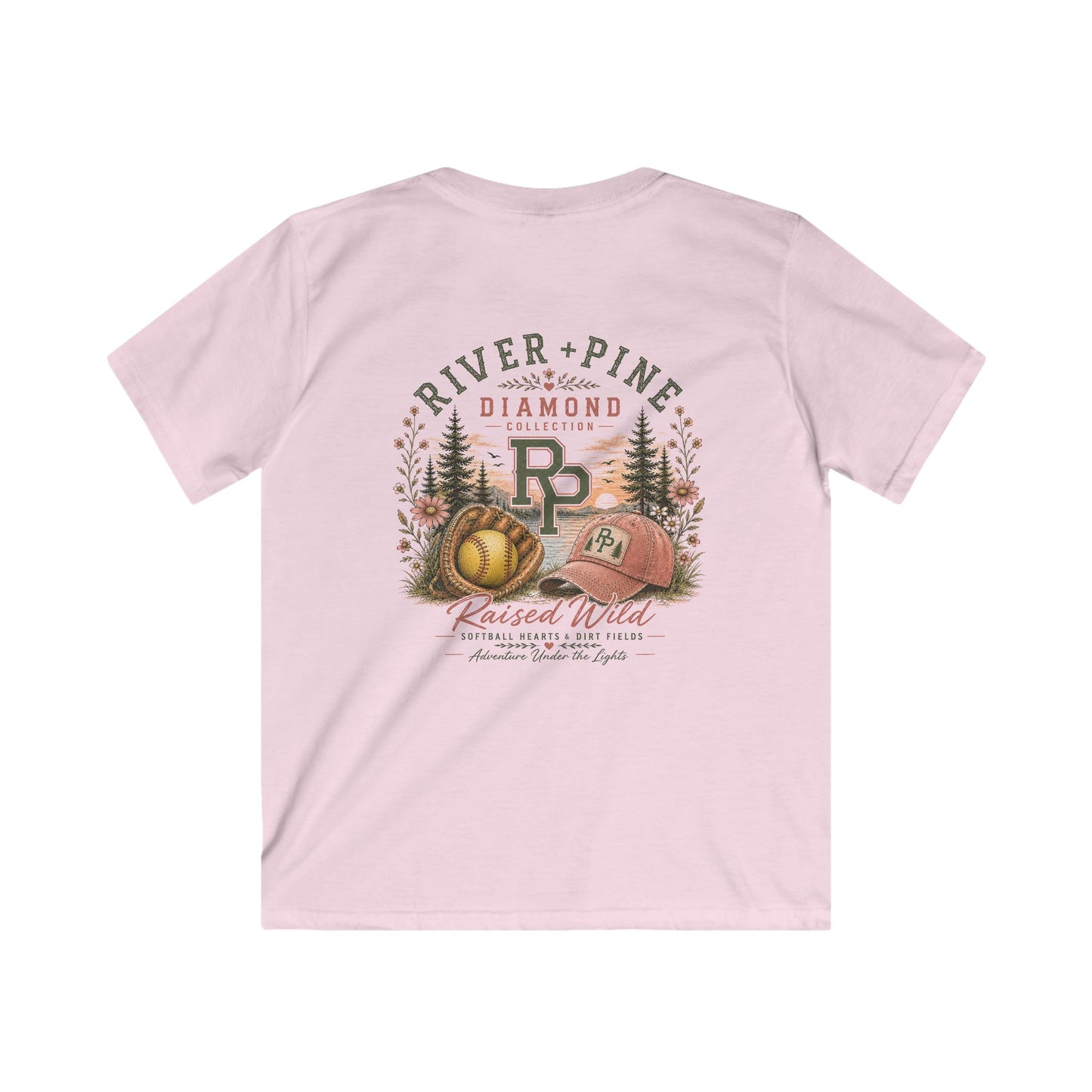 River + Pine Diamond Collection Vintage Softball Youth T‑Shirt