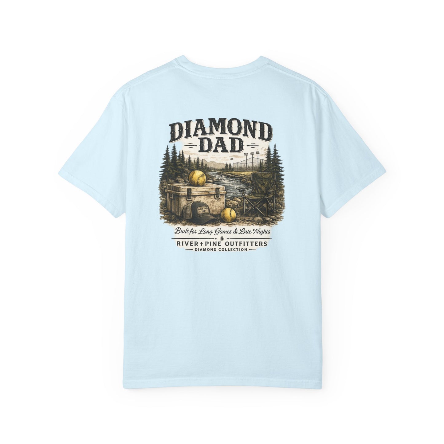 River + Pine Comfort Colors - Diamond Dad - Cooler & Softballs
