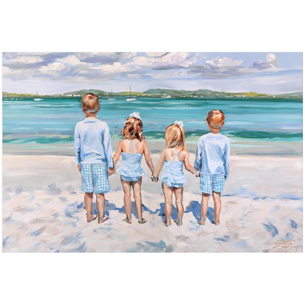 Beach Babies: Four Cousins, a fine art print on paper