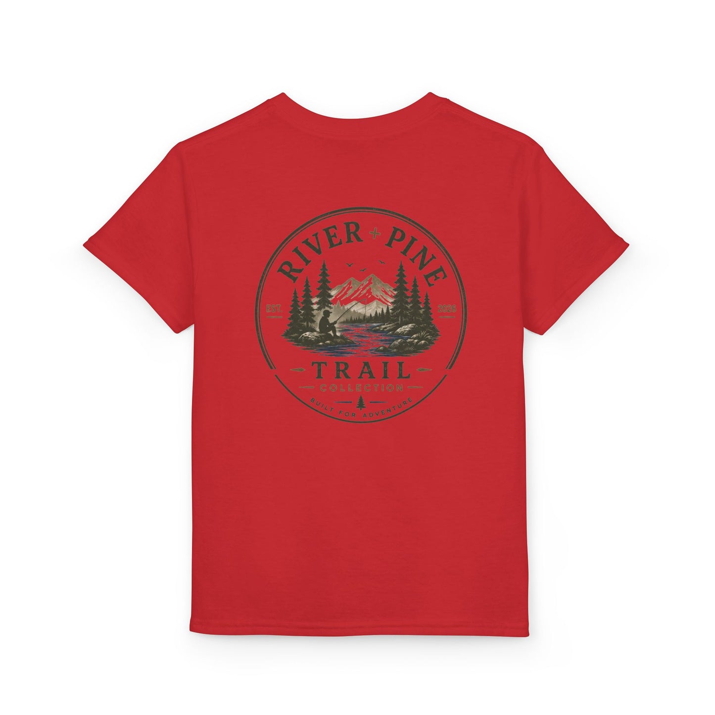 Youth Trail T‑Shirt — "River + Pine" Mountain & Forest Adventure Tee