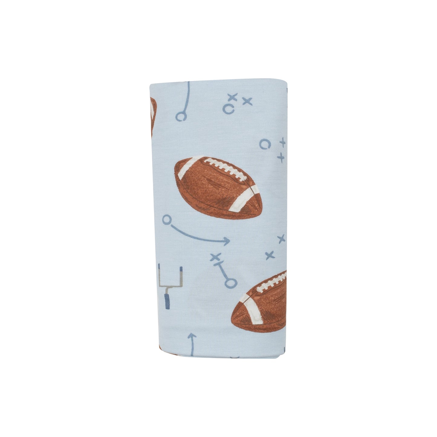 Swaddle Blanket - Footballs Blue