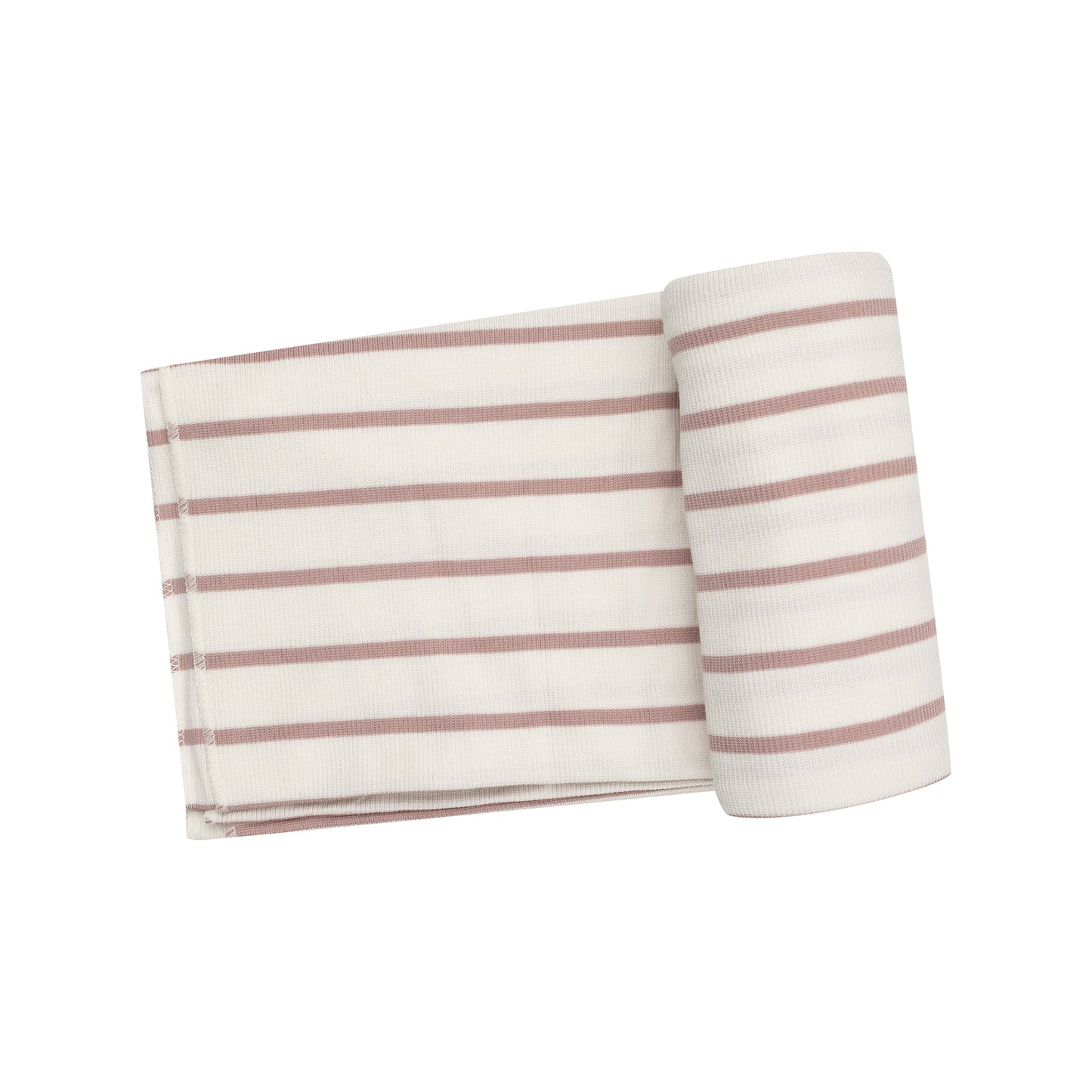 Swaddle Blanket - Modal Rib French Stripe -Misty Rose