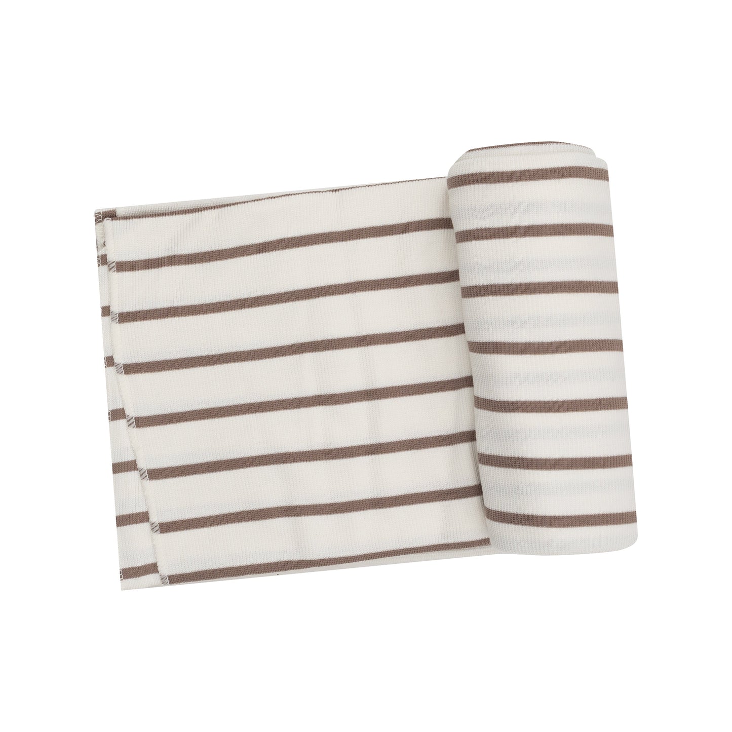 Swaddle Blanket - Brown Rib Stripe