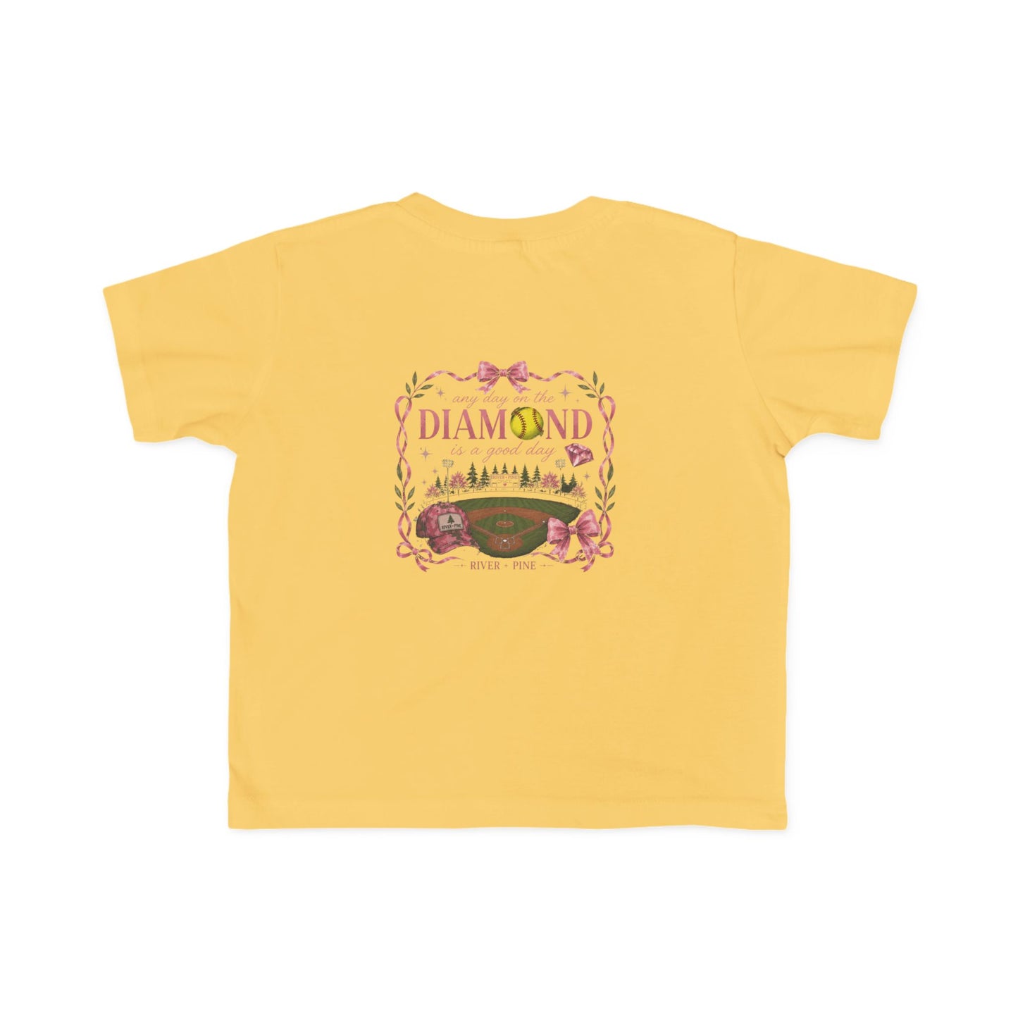 River + Pine - Any Day on the Diamond is a Good Day Girls Softball Toddler Tee