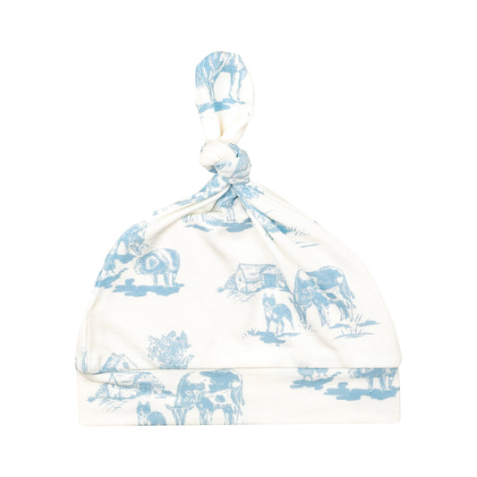 Knotted Hat - Farm Toile