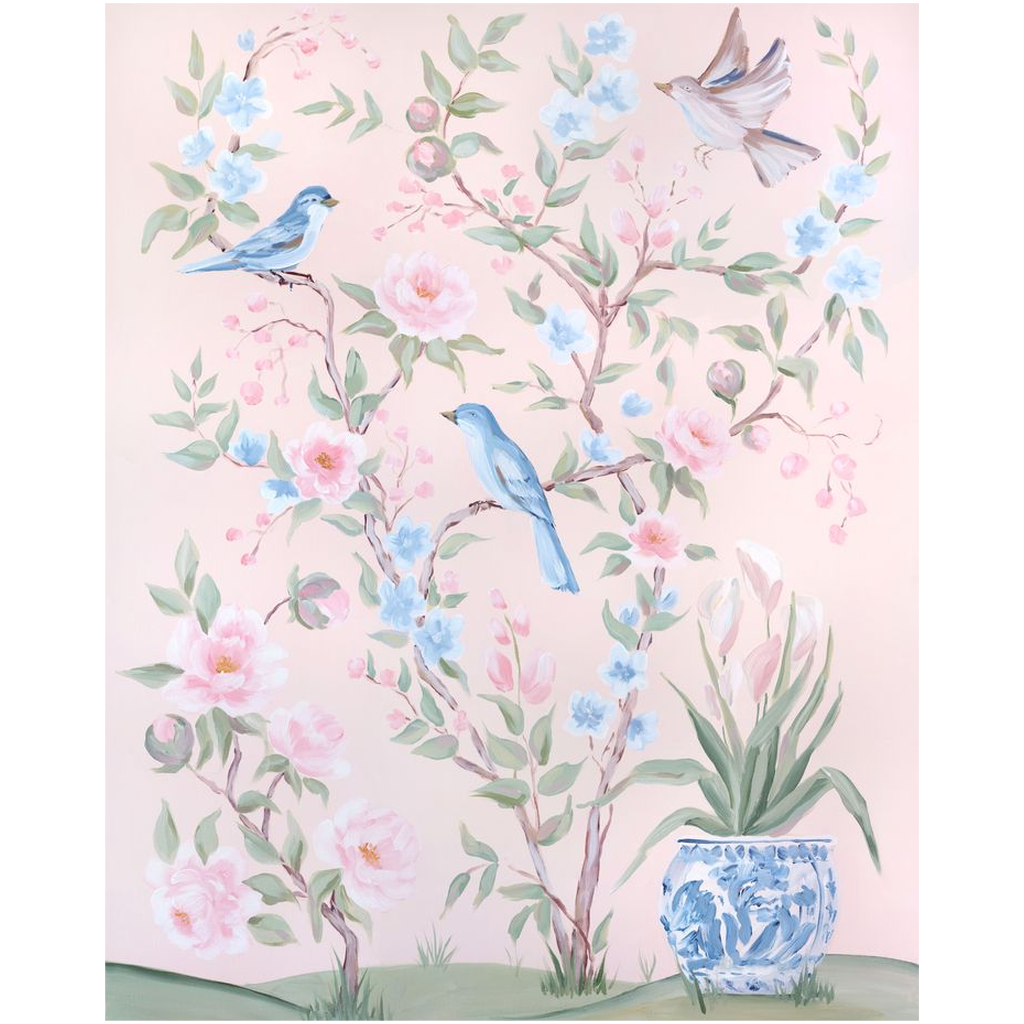 Blush Chinoiserie No. 2, a fine art print on canvas