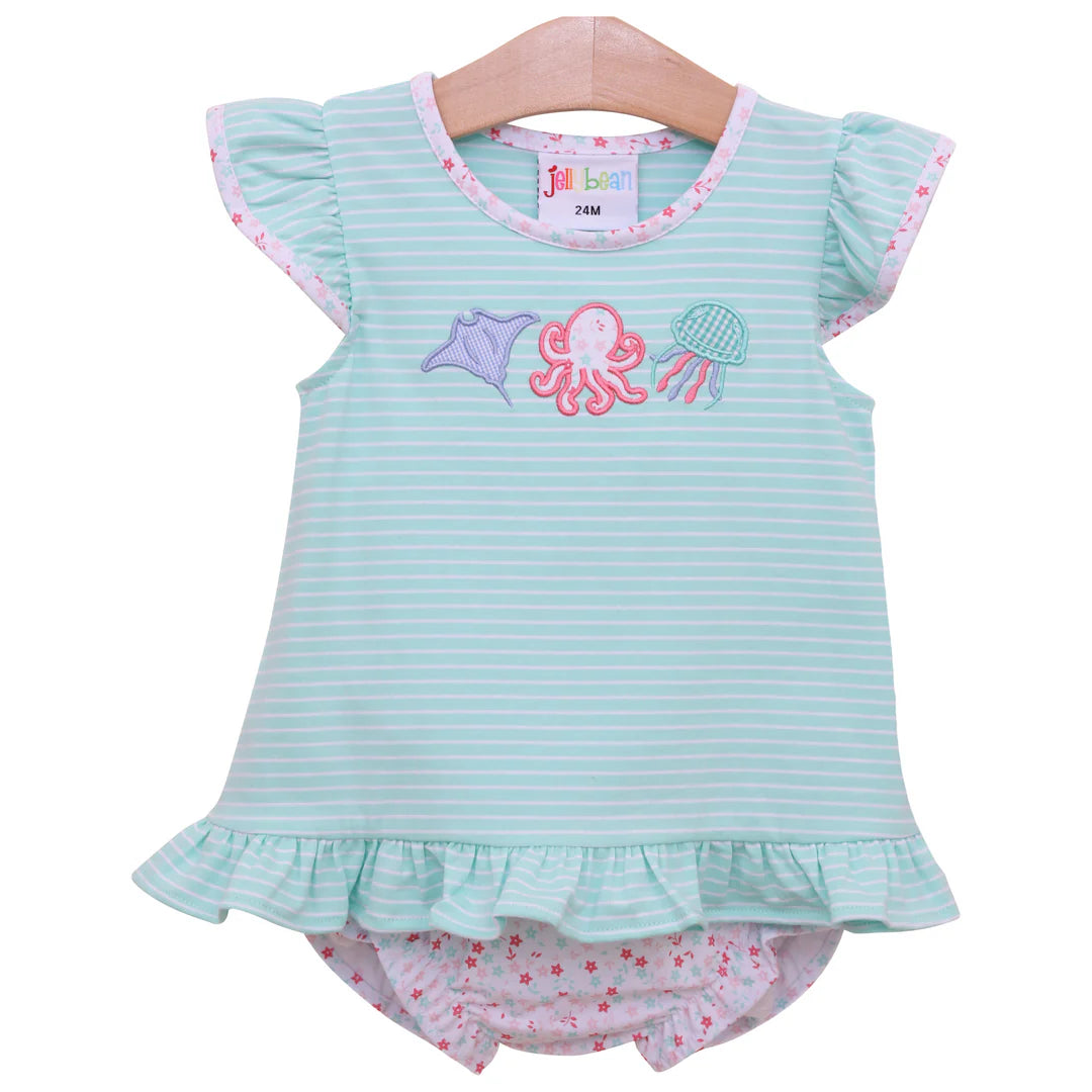 Girl Sea Life Flutter Diaper Set