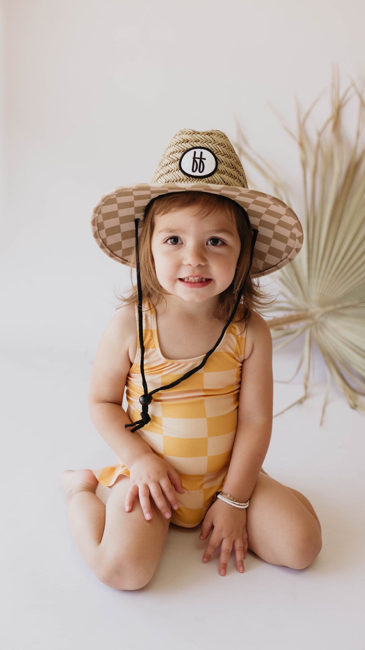 Sunny Checker | Girl Sleeveless Swimsuit