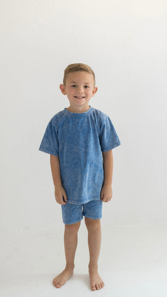 Ocean | Washed Child Short Set