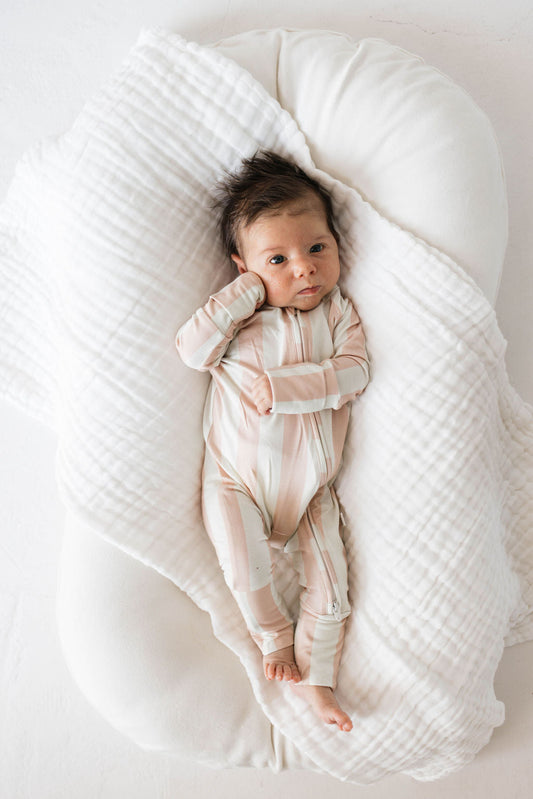 Bamboo Zip Pajamas  | Candy Stripe