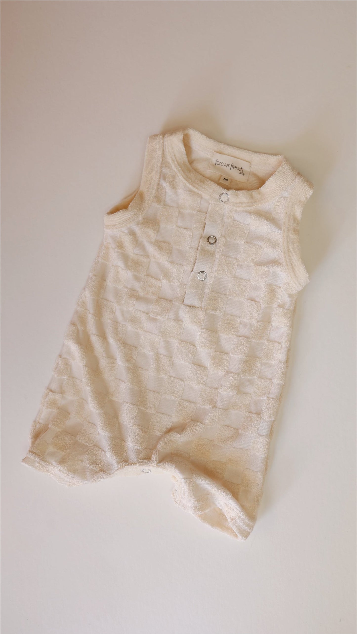 Cream Checkerboard | Tank Romper