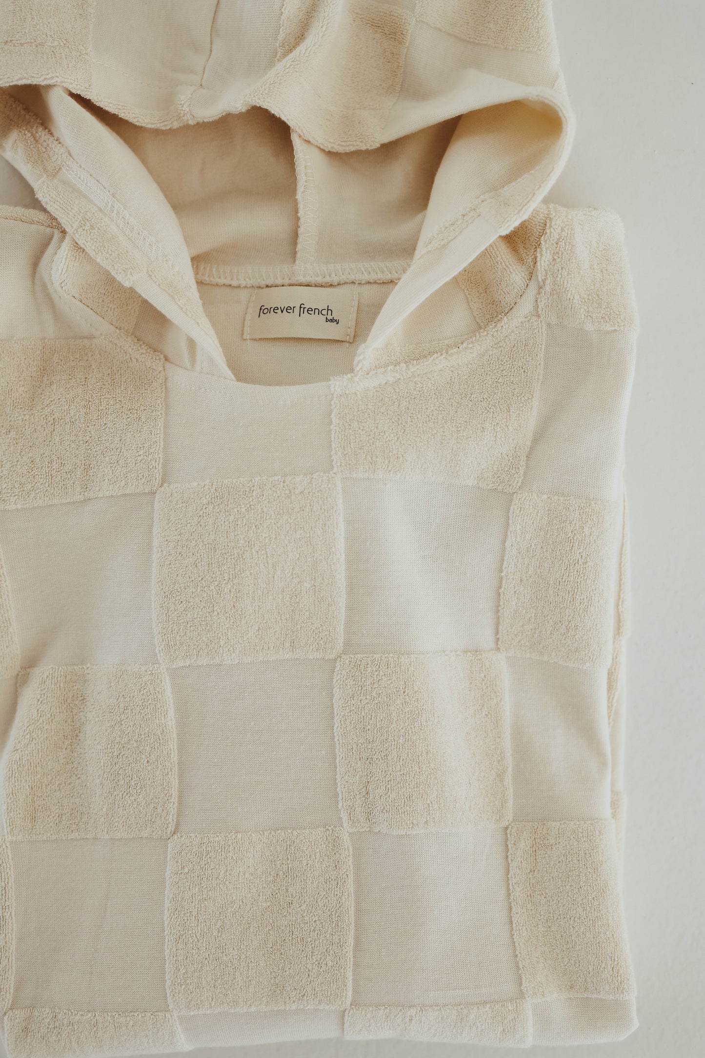 Cream Checkerboard | Hooded Towel