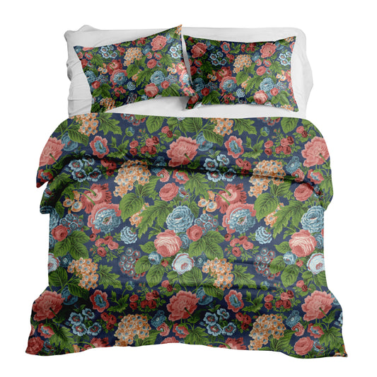 Martha in Navy Duvet Cover