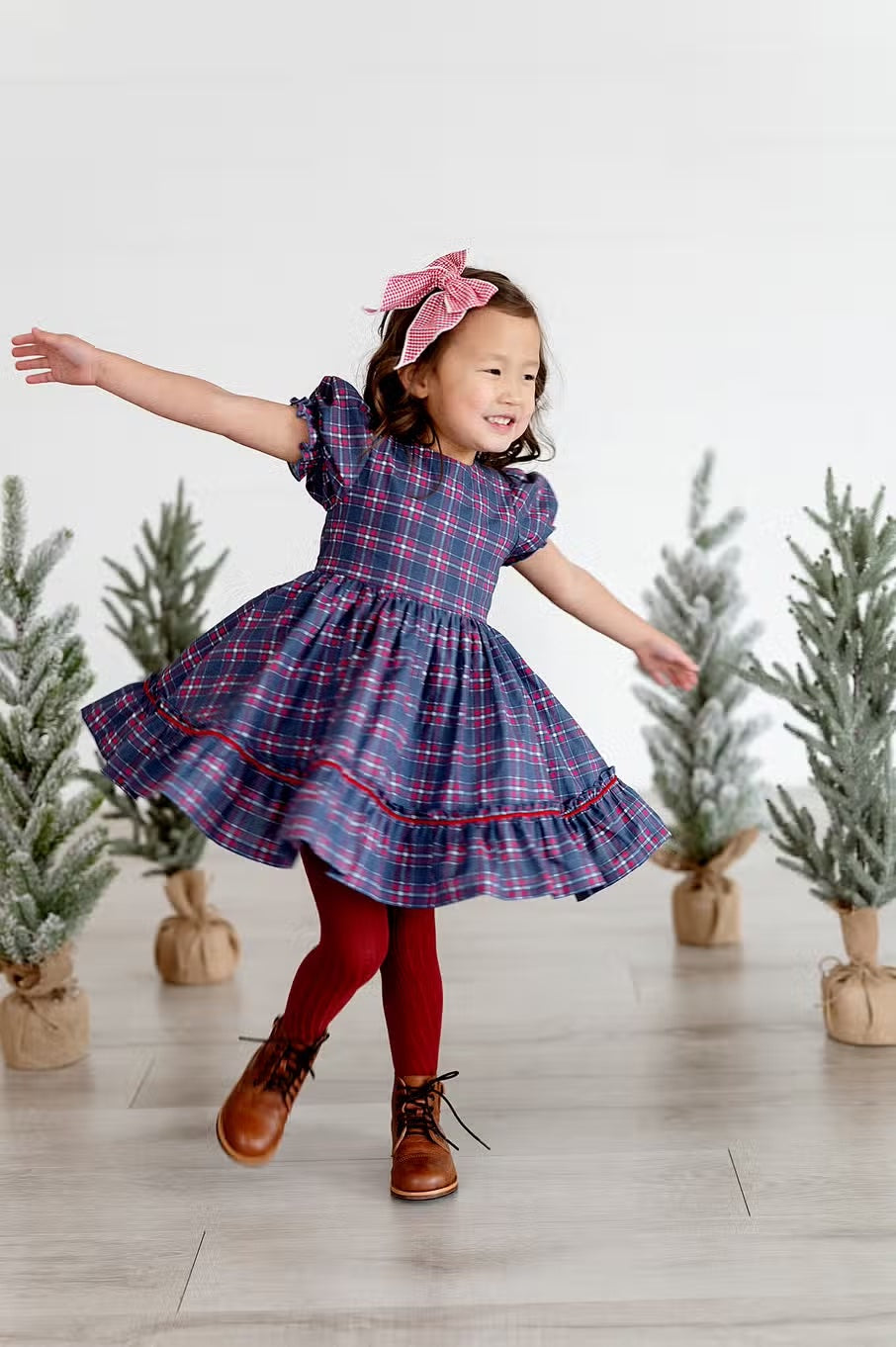 Aura Dress in Holiday Plaid