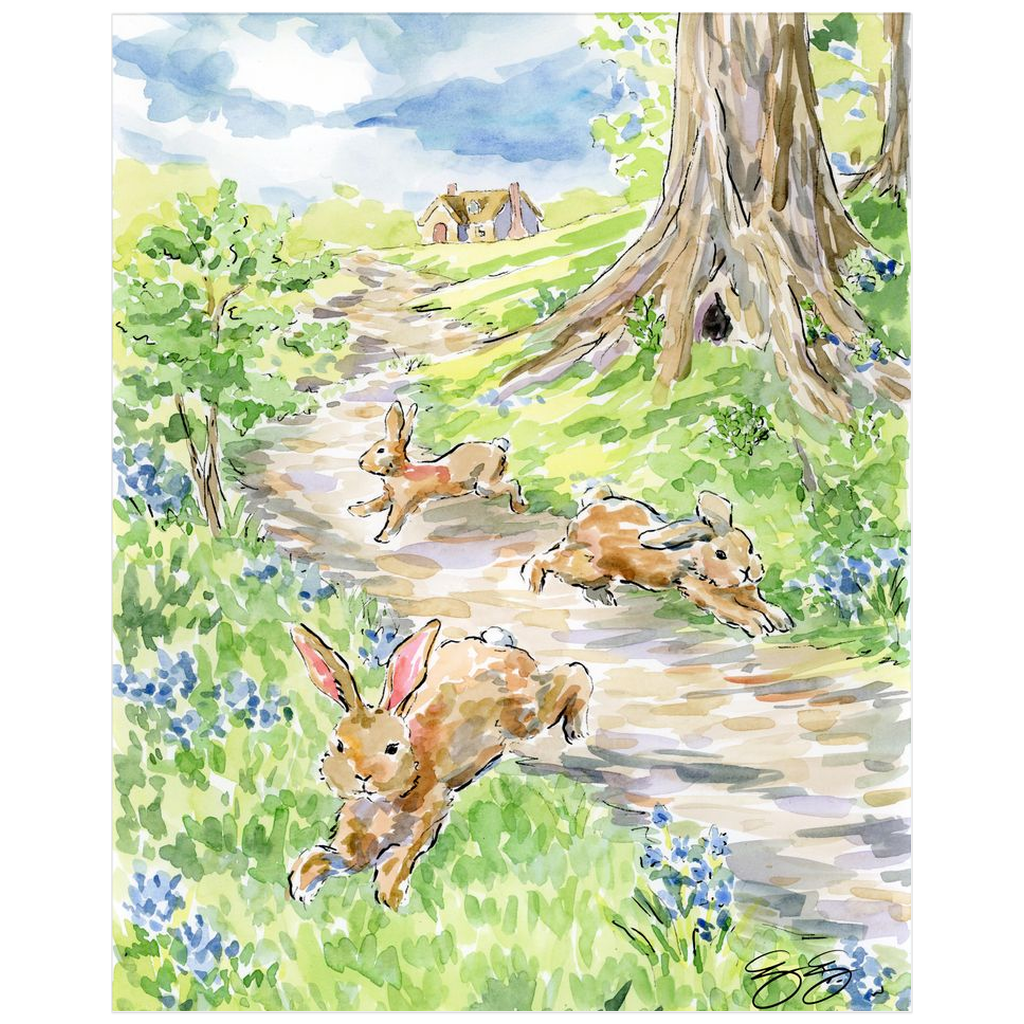 Baby Farm Animals: Bunnies, a fine art print on paper