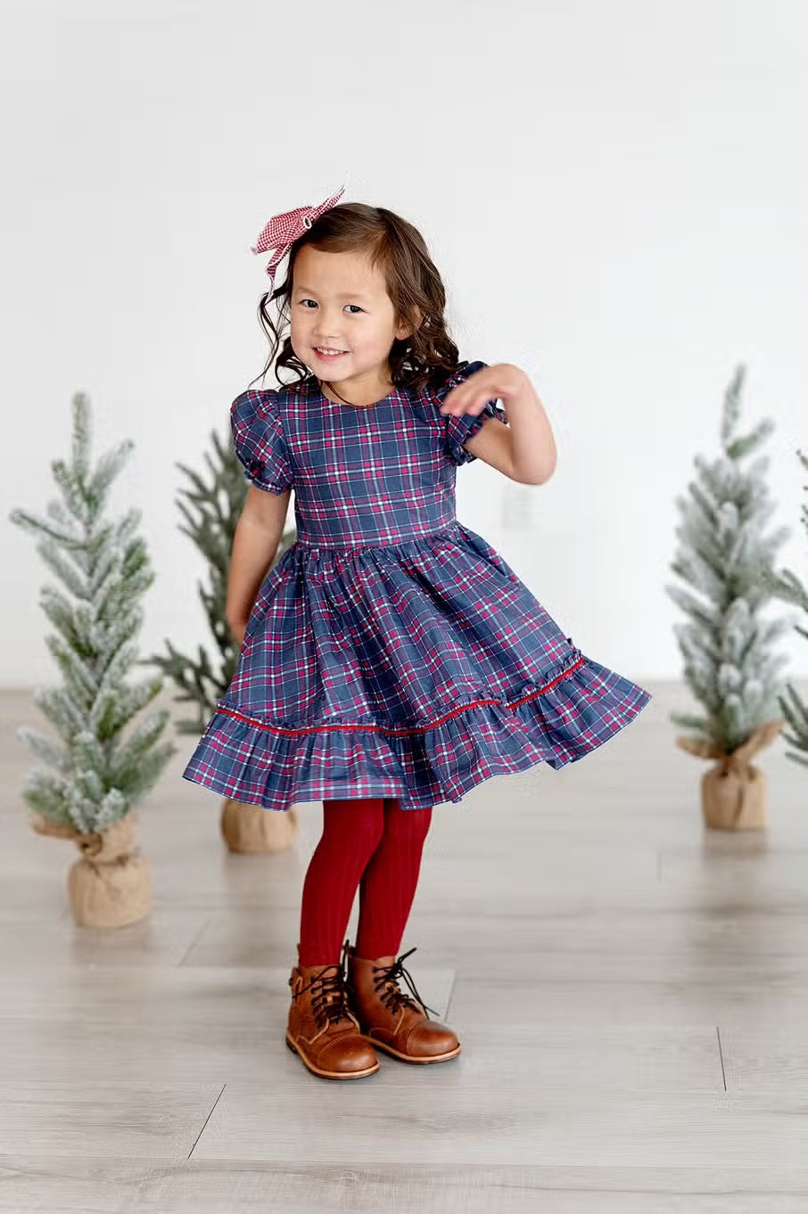 Aura Dress in Holiday Plaid