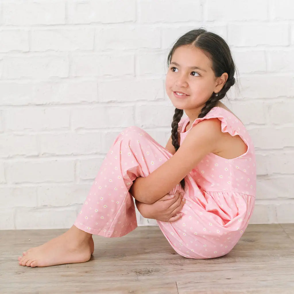 Ruffle Romper in Pink Petals