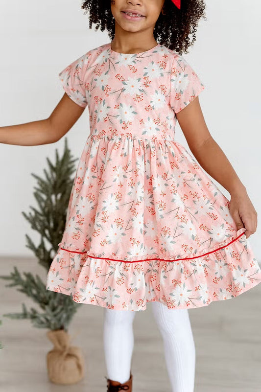 Lola Dress in Pink Poinsettia