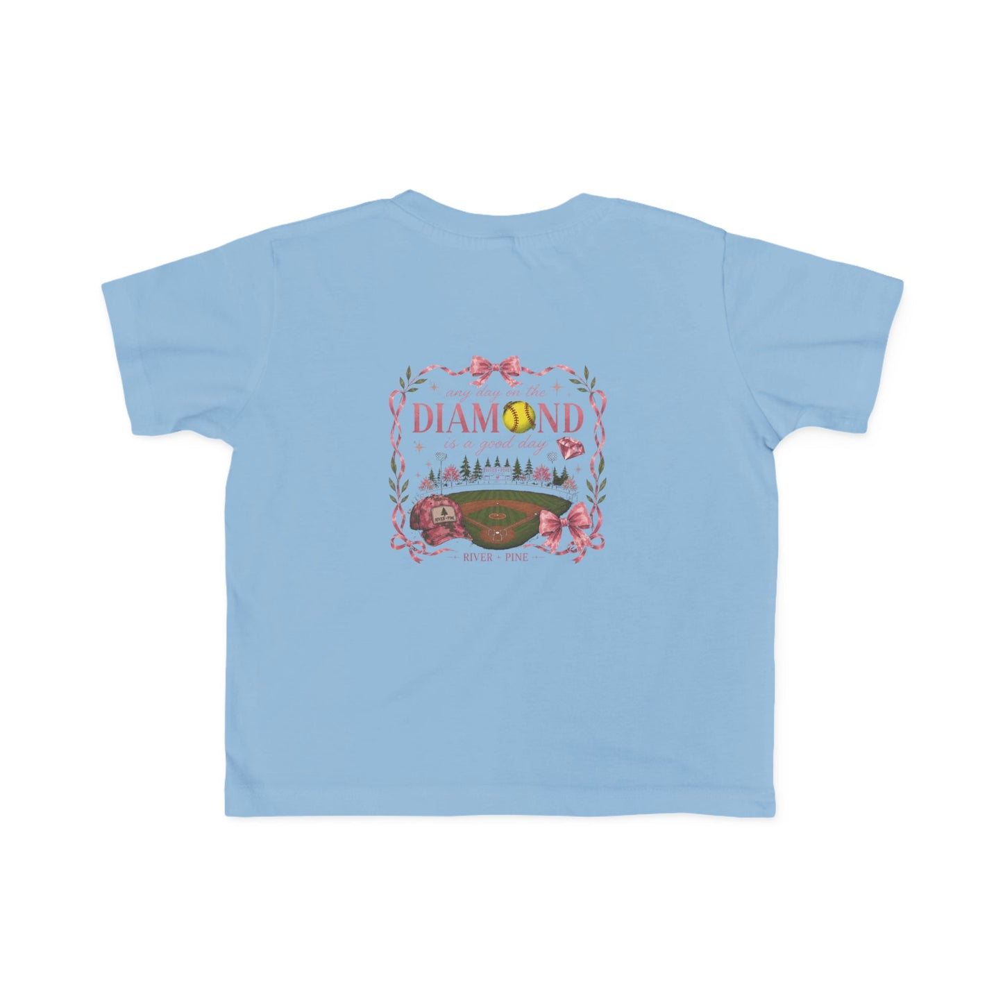 River + Pine - Any Day on the Diamond is a Good Day Girls Softball Toddler Tee