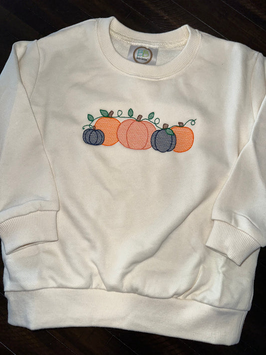 Boys Ivory Pumpkin Vine Crewneck