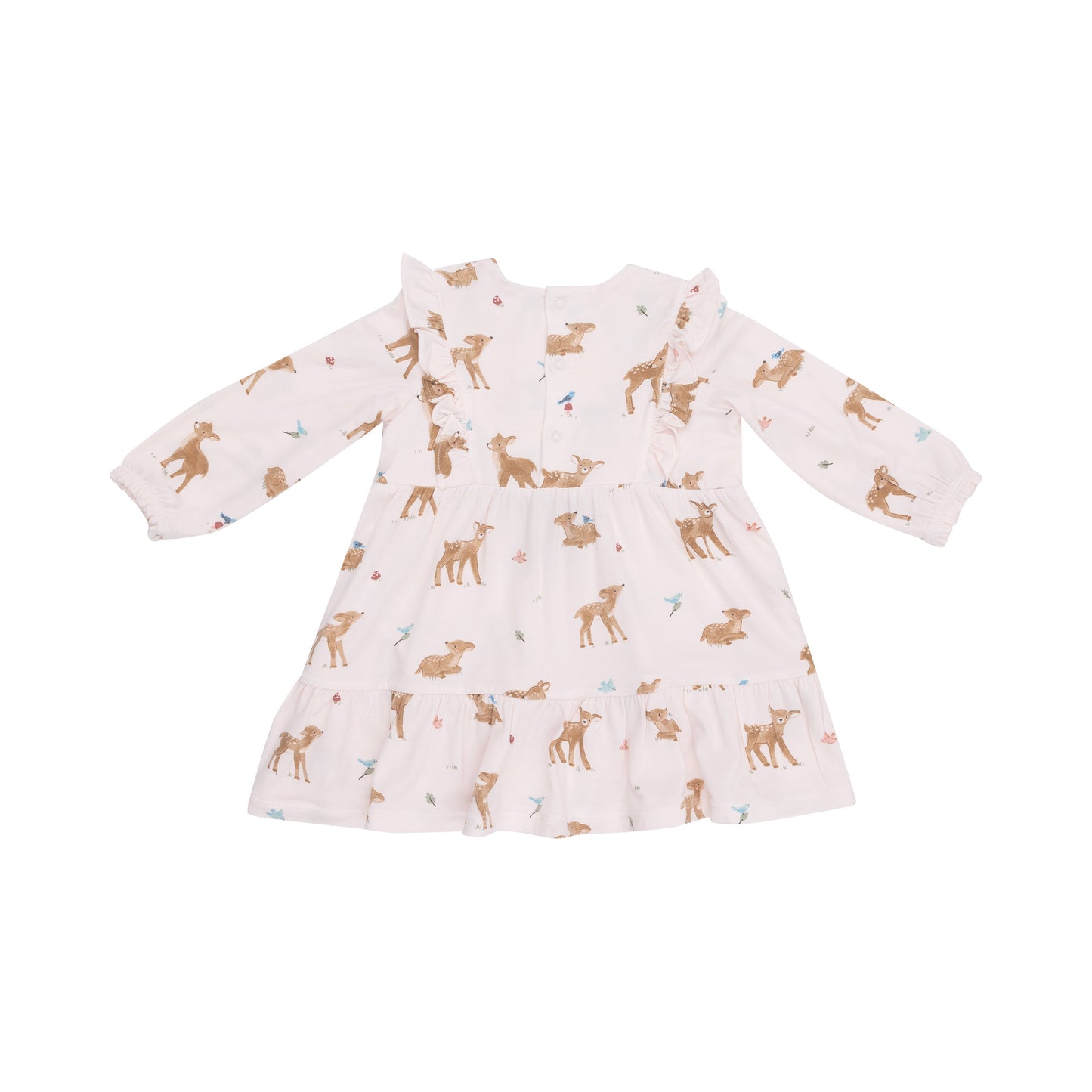 Smocked Ruffle Tiered Dress And Legging - Soft Deer