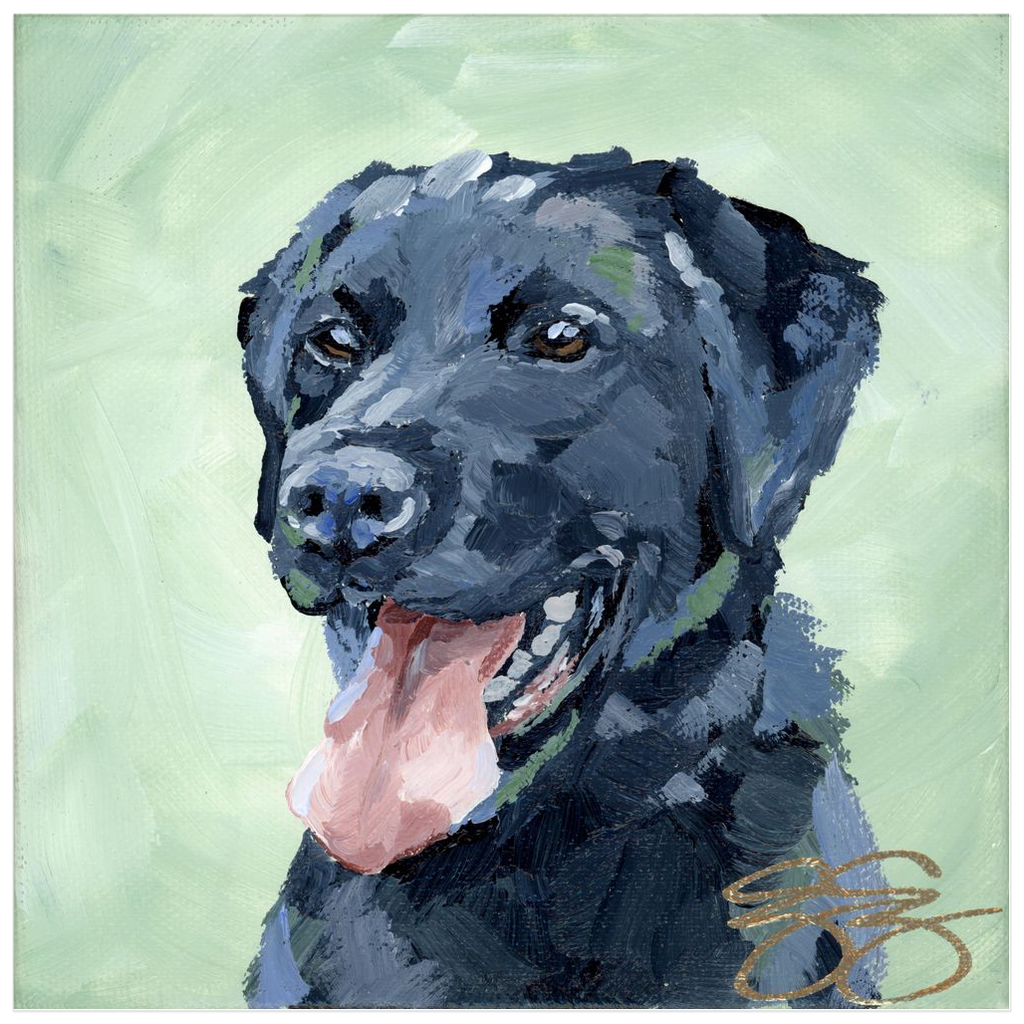 Black Lab, a fine art print on paper